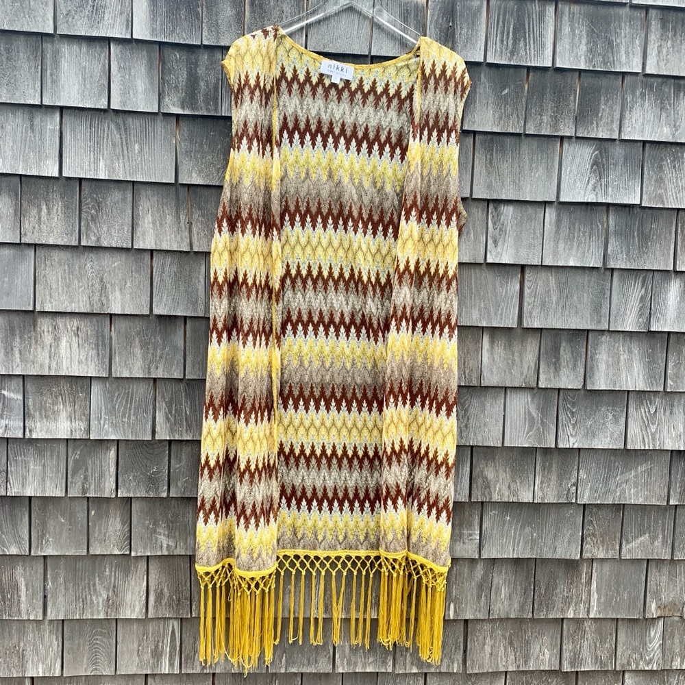 Cool maxi boho vest 1X Nikki Paulos NWOT